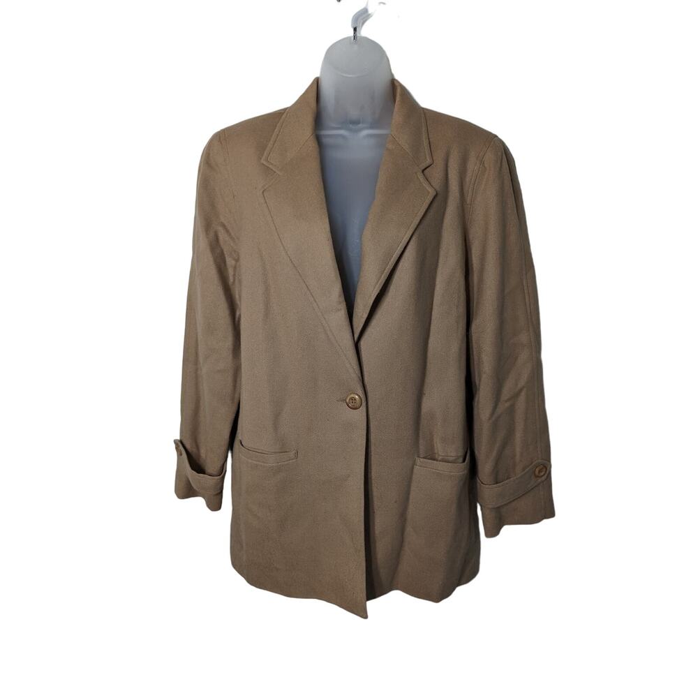 Vintage Requirements Camel Wool Blazer Neutral Estate Size 12